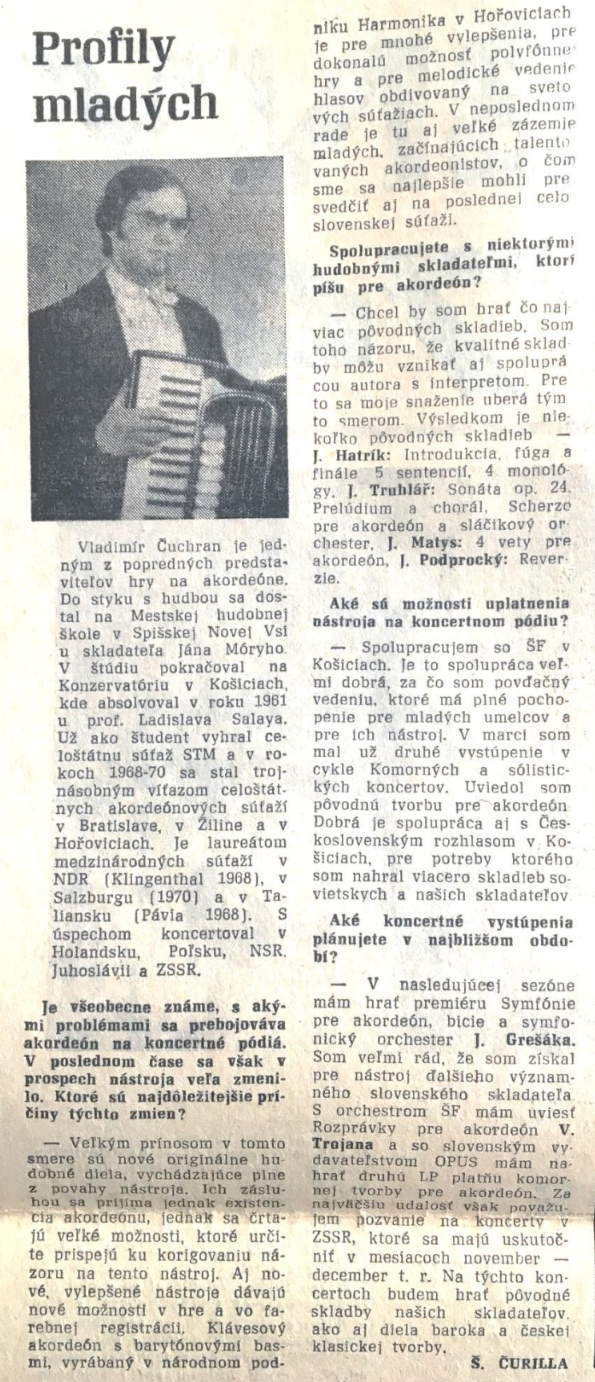 Vladimír Čuchran – rozmowa z lat siedemdziesiątych